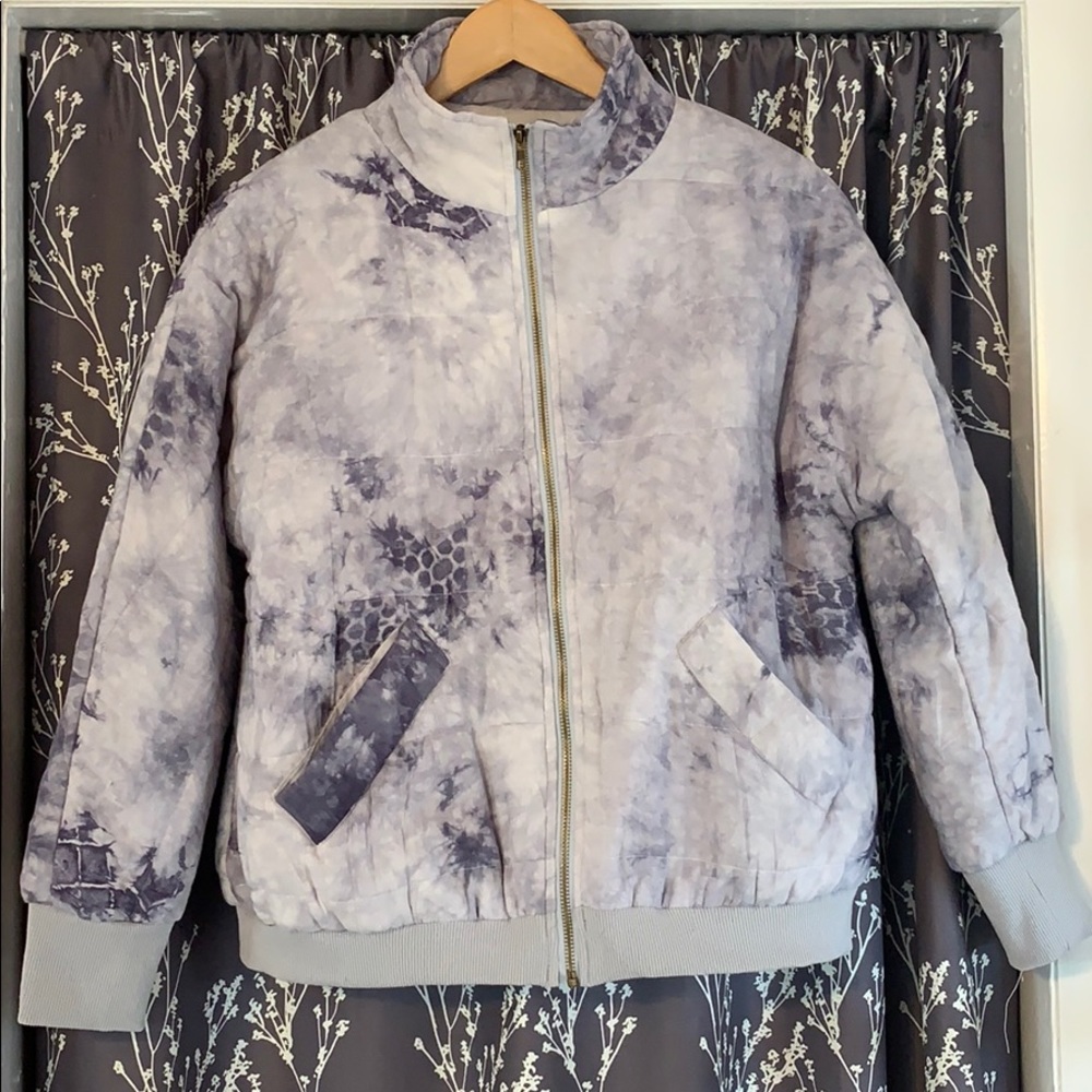 Tie dye bomber coat